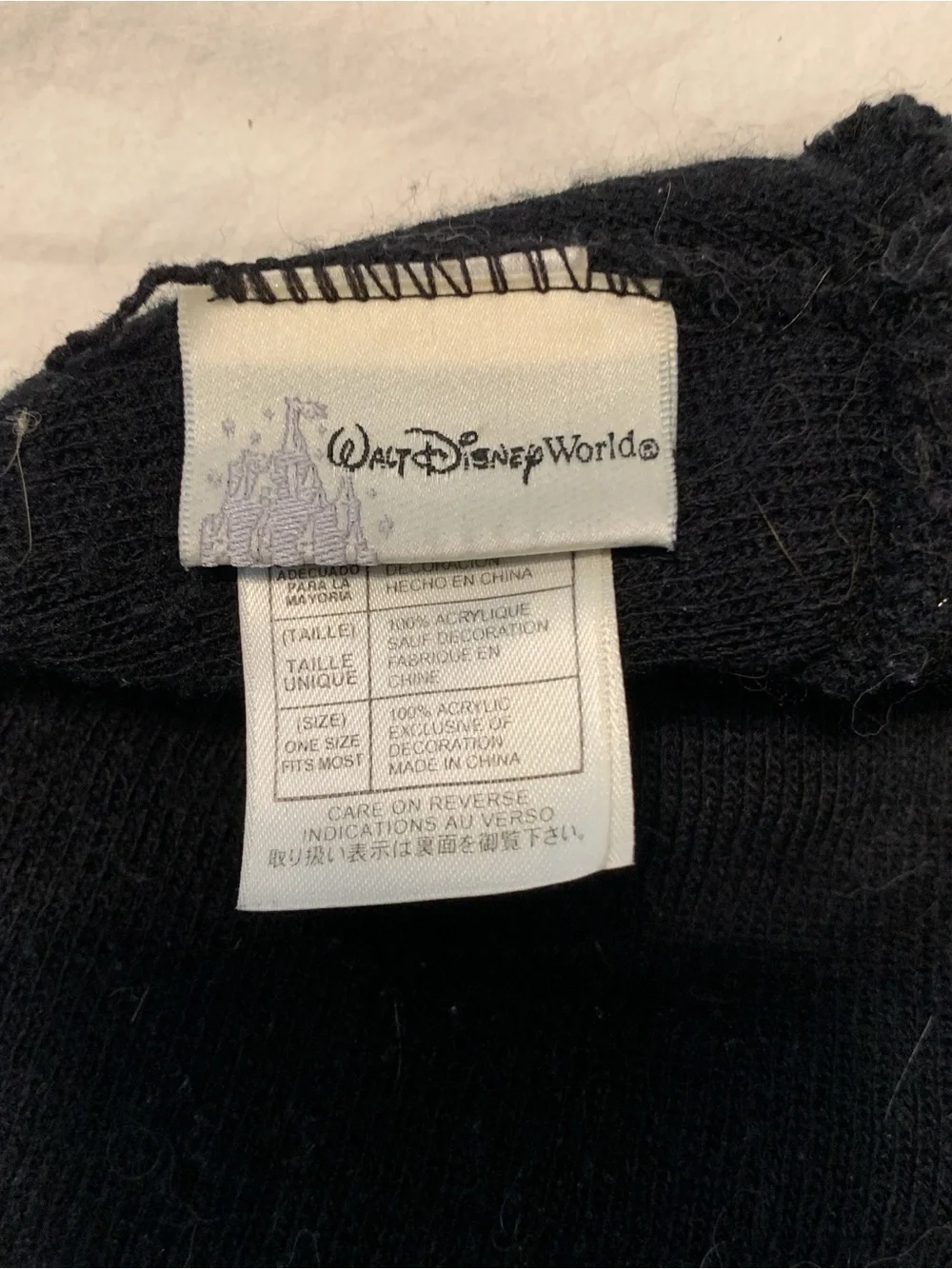 Disney Black Knit Beanie with Mickey Mouse Patch